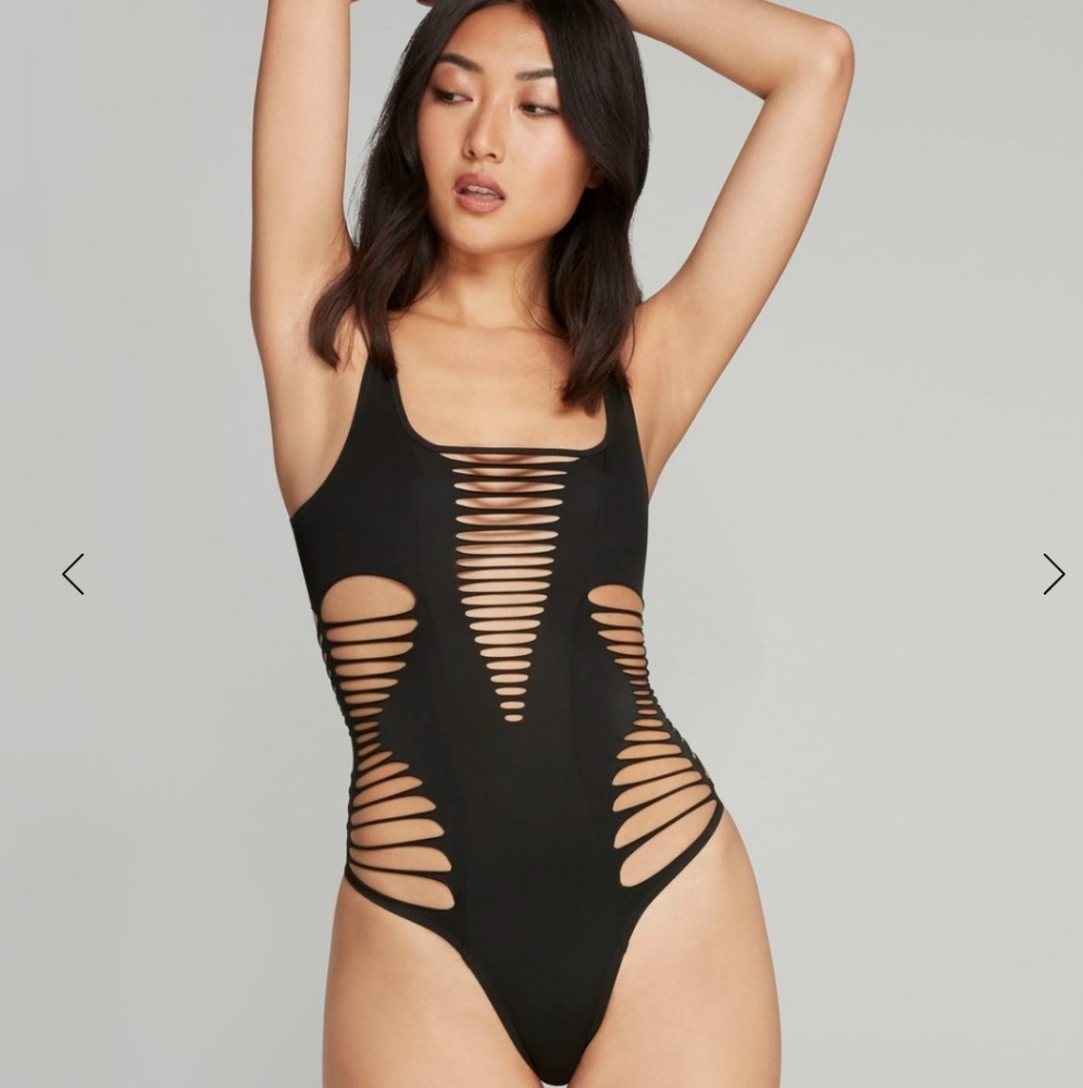 Agent Provocateur Black Cut-Out One Piece Swimsuit